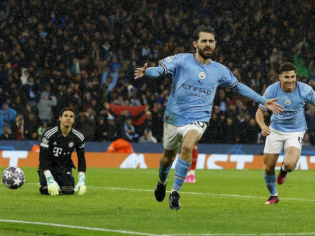 Bernardo Silva del Manchester City celebra el gol contra el Bayern de Munic l'11 d'abril de 2023