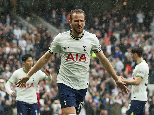 Harry Kane celebra el gol del Tottenham Hotspur el 6 de maig de 2023