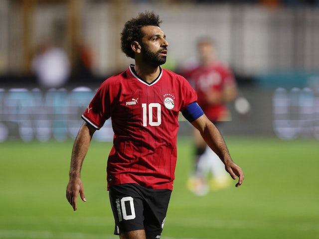 Mohamed Salah en acció per Egipte el 23 de setembre de 2022