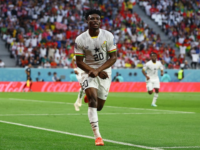 Mohammed Kudus celebra el gol de Ghana contra Corea del Sud el 28 de novembre de 2022