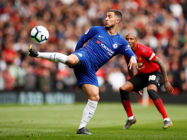 Eden Hazard en acció durant el partit de la Premier League entre el Manchester United i el Chelsea el 28 d'abril de 2019