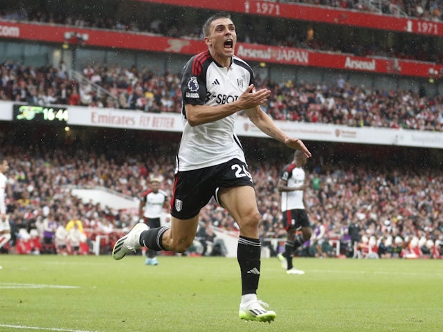 Joao Palhinha del Fulham celebra el seu segon gol el 26 d'agost de 2023