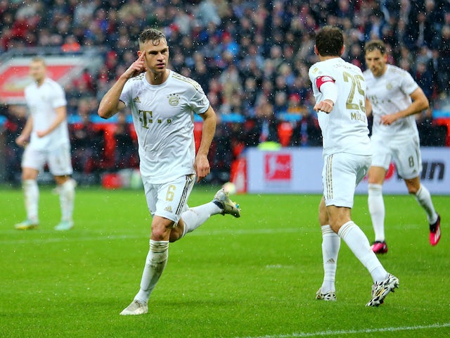Joshua Kimmich del Bayern de Munic celebra el seu primer gol el 19 de març de 2023