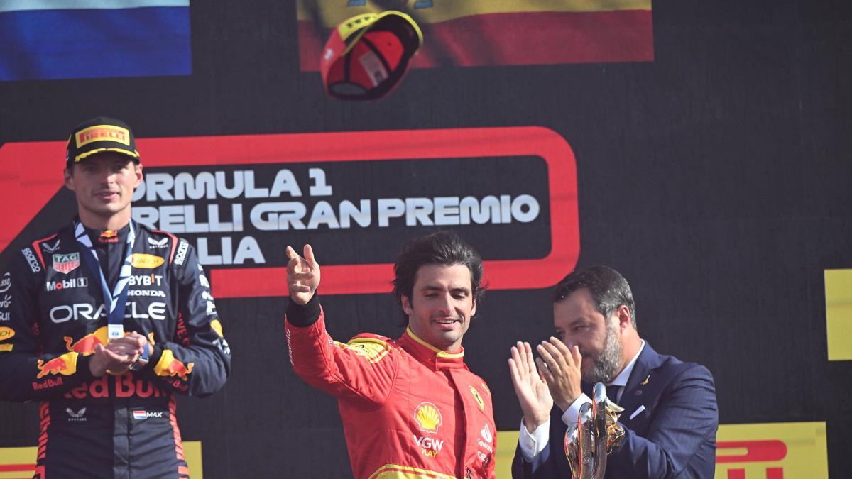 Sainz: "El podi de Monza com a pilot de Ferrari és el més bonic".  Leclerc: "Red Bull inatrapable"