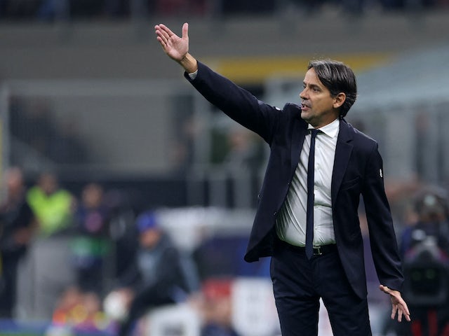 L'entrenador de l'Inter de Milà, Simone Inzaghi, reacciona el 24 d'octubre de 2023