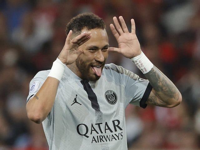 Neymar celebra el gol del Paris Saint-Germain el 21 d'agost del 2022