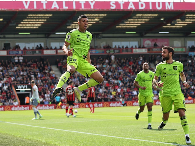 Casemiro del Manchester United celebra el gol contra el Bournemouth el 20 de maig de 2023