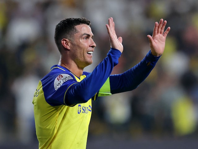Cristiano Ronaldo de l'Al Nassr celebra el seu tercer gol el 23 de maig de 2023
