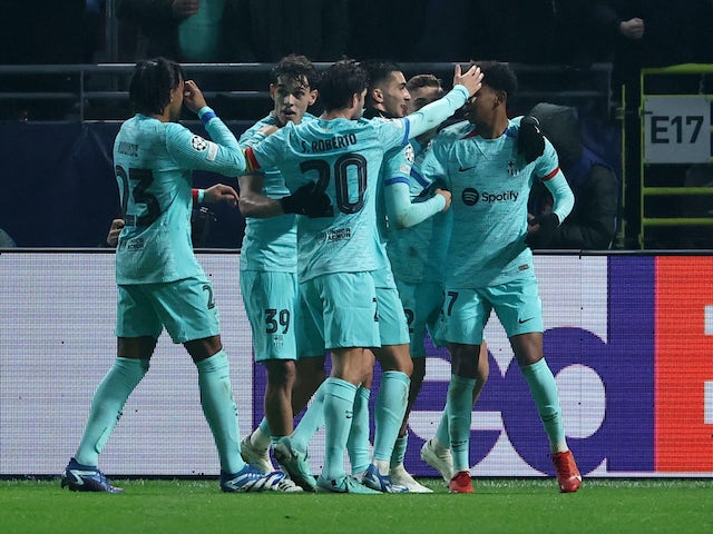 El barceloní Ferran Torres celebra el gol contra el Royal Antwerp el 13 de desembre de 2023
