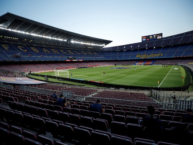 Imatge general del Camp Nou de Barcelona feta el juny del 2020