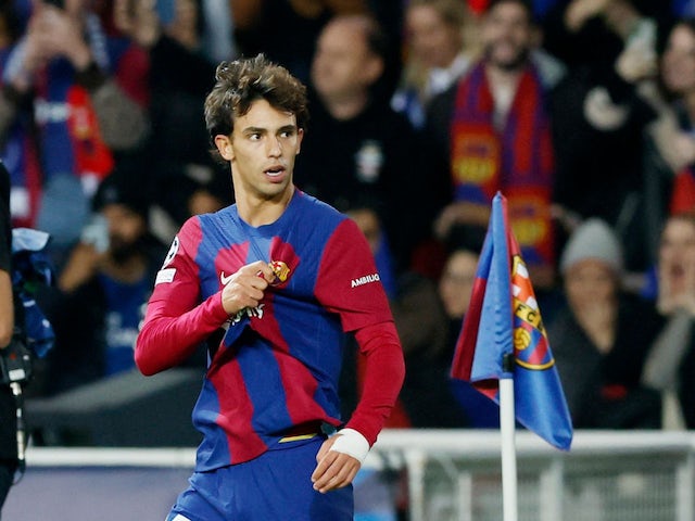 El barceloní Joao Felix celebra el seu segon gol el 28 de novembre de 2023