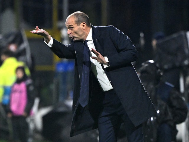 L'entrenador de la Juventus, Massimiliano Allegri, reacciona el 7 de gener de 2024