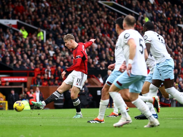 Rasmus Hojlund del Manchester United va marcar el seu primer gol el 4 de febrer de 2024
