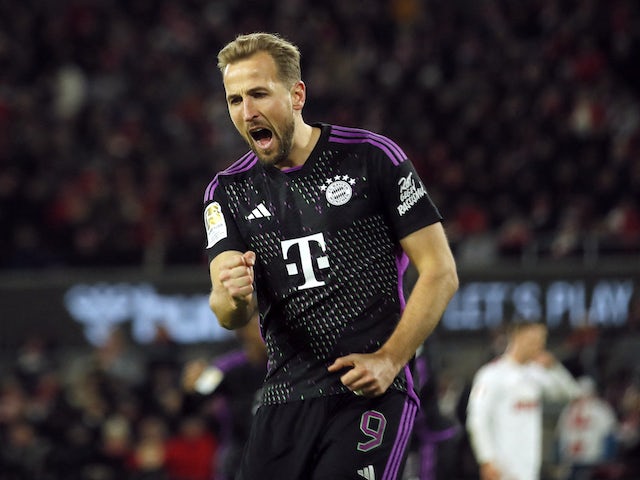 Harry Kane del Bayern de Munic celebra el seu primer gol el 24 de novembre de 2023