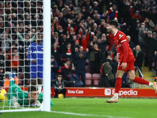 Dominik Szoboszlai del Liverpool va marcar el seu tercer gol el 31 de gener de 2024
