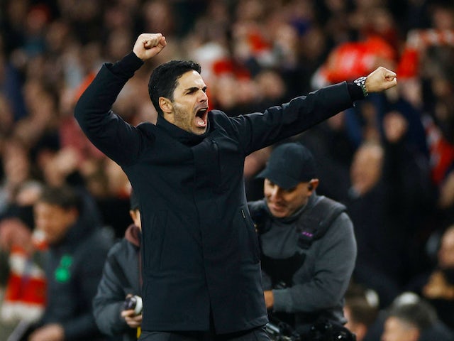 L'entrenador de l'Arsenal, Mikel Arteta, celebra després del partit del 4 de febrer de 2024