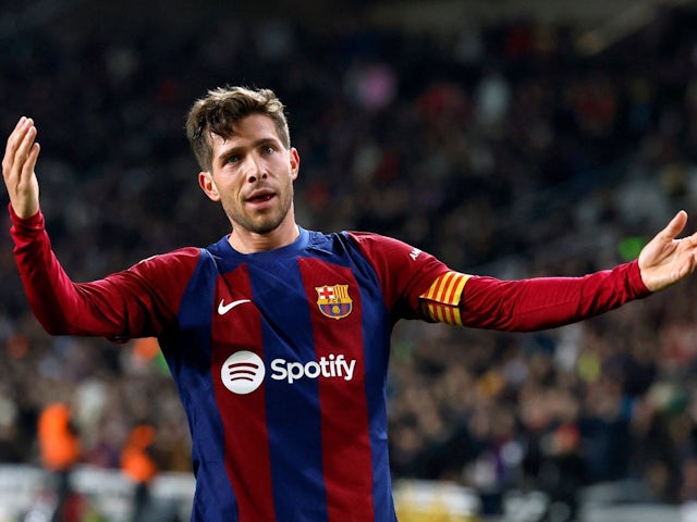 Sergi Roberto del FC Barcelona celebra el seu segon gol el 20 de desembre de 2023