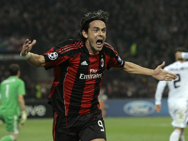 Filippo Inzaghi celebra amb l'AC Milan el 2010