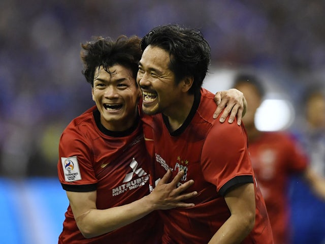 Shinzo Koroki d'Urawa Red Diamonds celebra el gol contra l'Al-Hilal el 29 d'abril de 2023