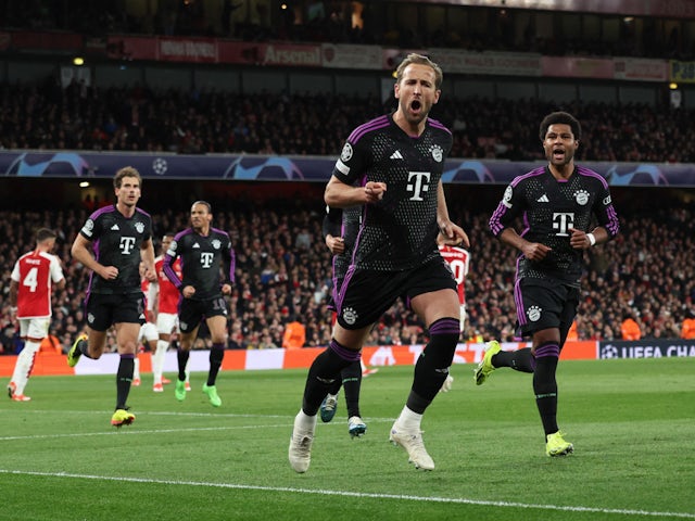 Harry Kane del Bayern de Munic celebra el seu segon gol el 9 d'abril de 2024
