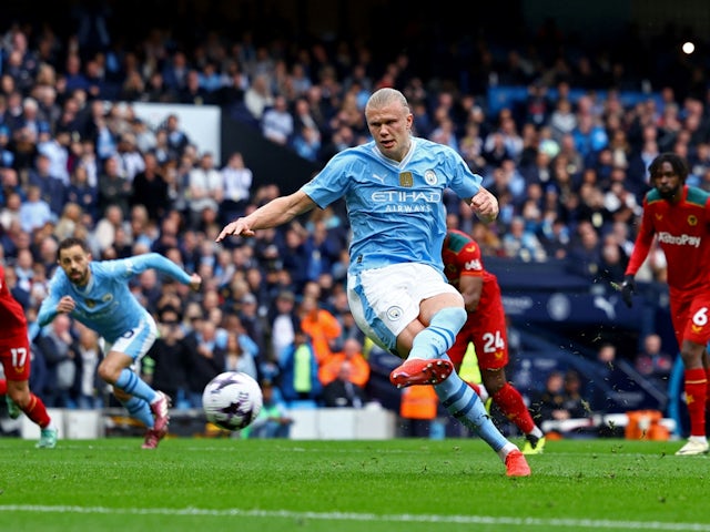 Erling Haaland del Manchester City va marcar el seu primer gol des del punt de penal el 4 de maig de 2024