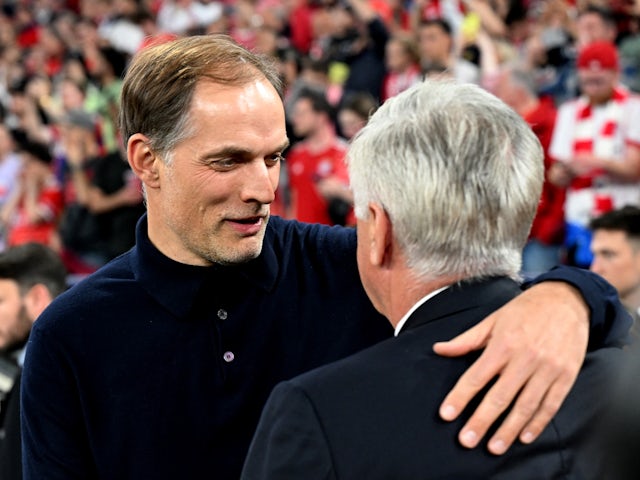 L'entrenador del Bayern de Munic Thomas Tuchel i l'entrenador del Reial Madrid Carlo Ancelotti abans del partit del 30 d'abril de 2024