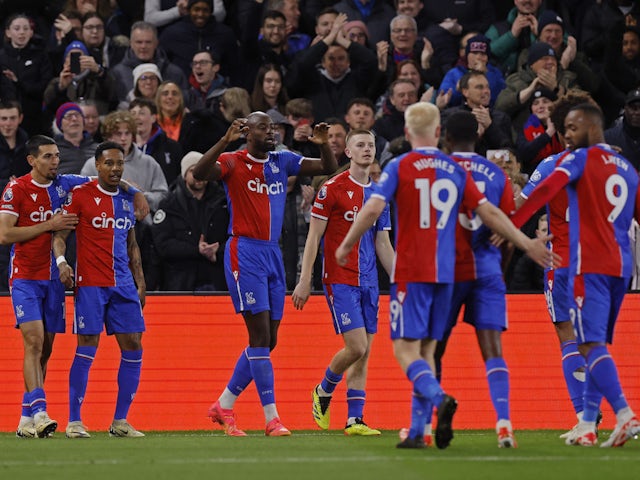 Jean-Philippe Mateta de Crystal Palace celebra el gol contra el Newcastle United el 24 d'abril de 2024